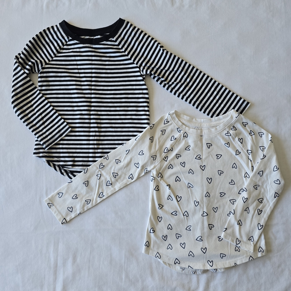 Cat & Jack White Shirt with Black Heart Print